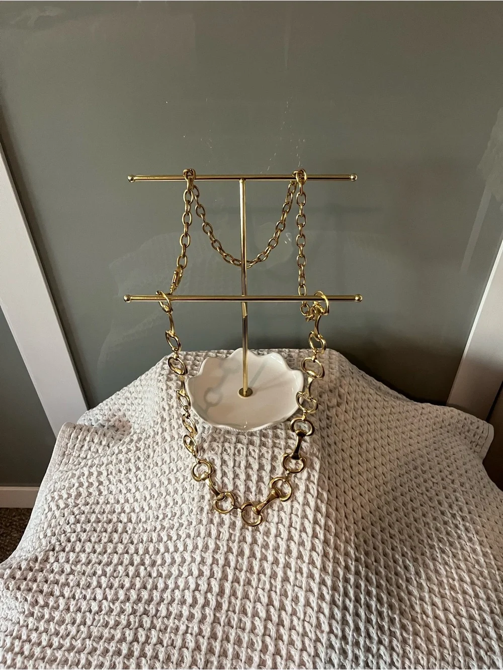 Vintage 1980’s Goldtone Horsebit chainLink belt 384